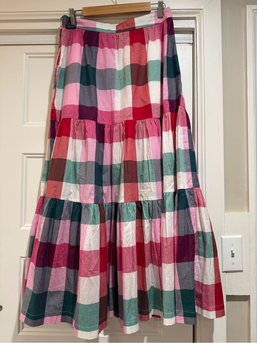 Boden Tiered Check Maxi Skirt - Picture 6 of 8